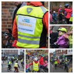 Children and marshalls cycling